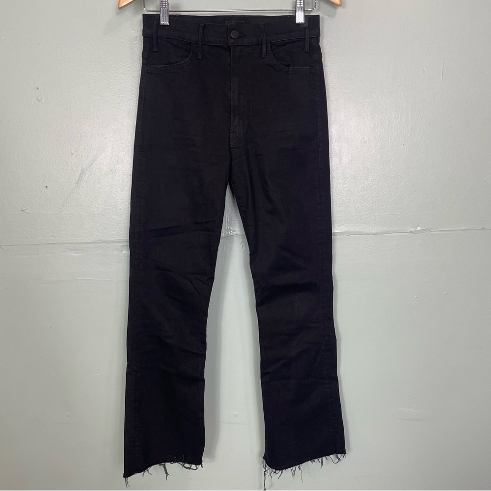 MOTHER The Hustler Ankle Fray Not Guilty Black Size 27 Straight - Picture 2 of 14